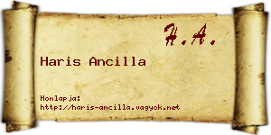 Haris Ancilla névjegykártya